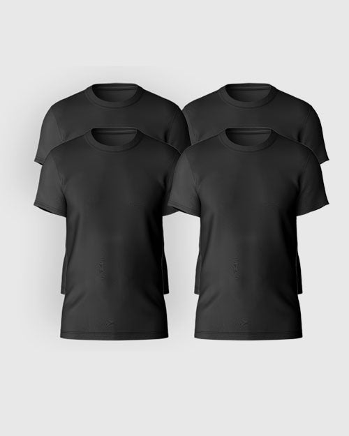 BLACK 4-Pack Short Sleeve Tee